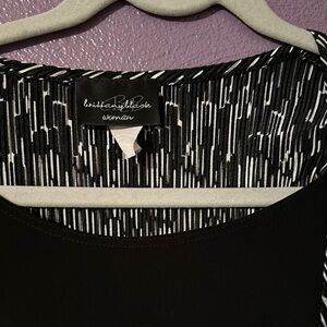 Brittany Black Monochrome Striped Top